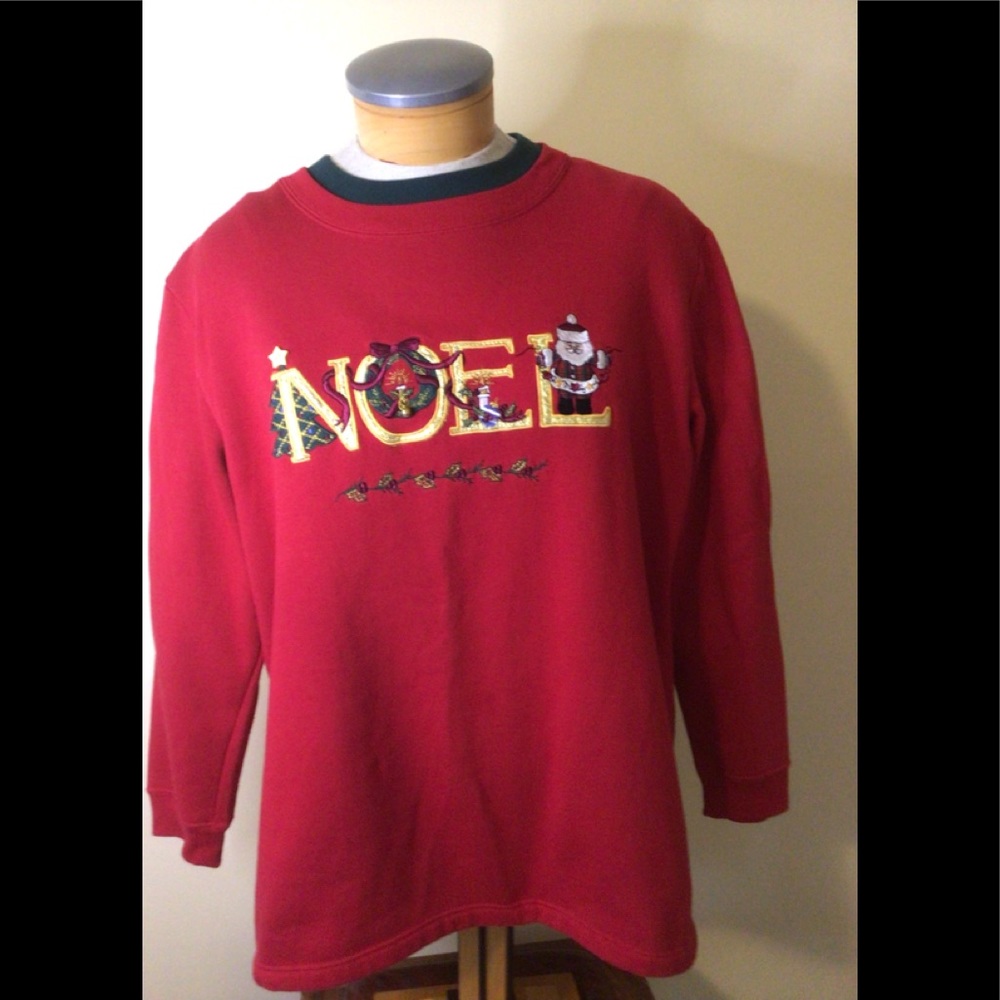 Holiday Sweatshirt w Noel & Santa